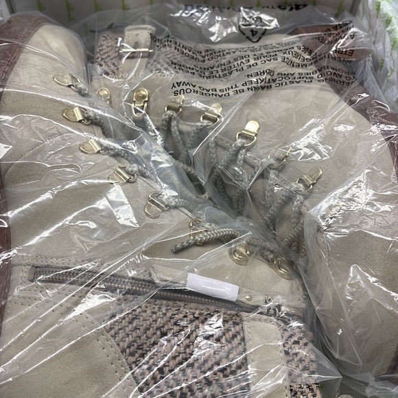 BNIB Sam Edelman Tenlee Bistro Combat Suede Boots Tan 9M - Picture 2 of 11